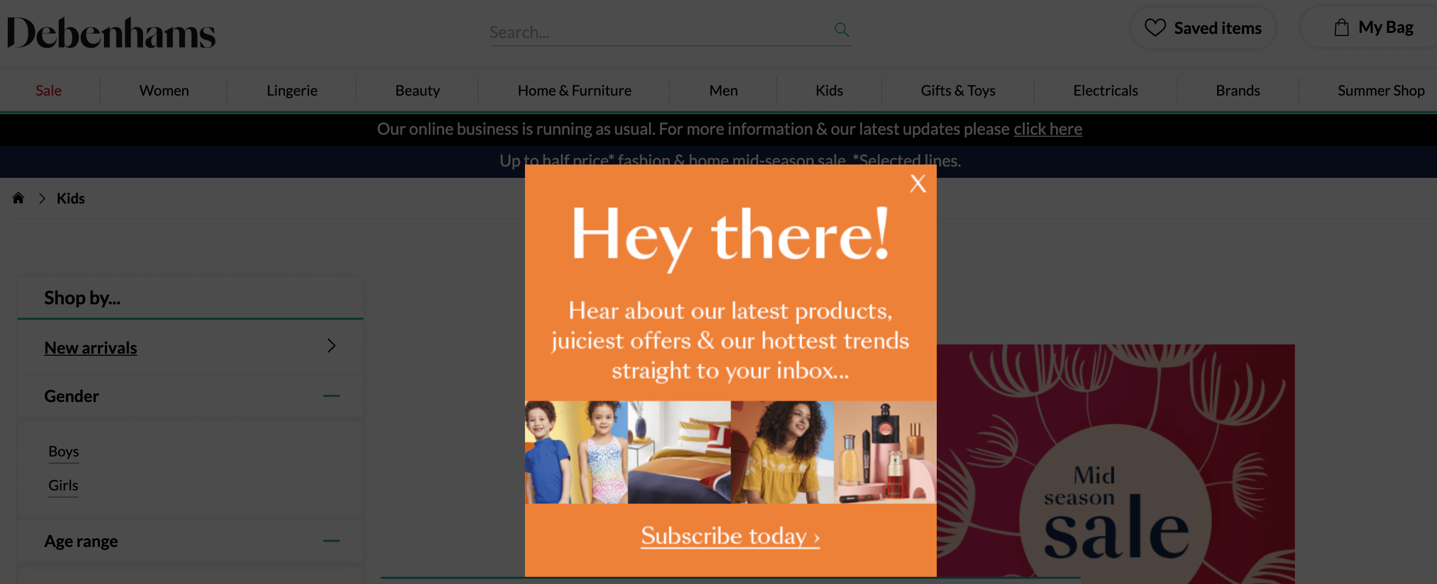 Email Pop Up Examples Templates